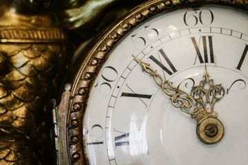 Antique clock with roman numerals