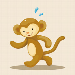 Animal doing sports cartoon theme elements