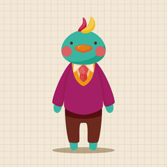 animal bird worker cartoon theme elements