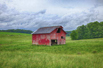 Red Barn In Ohio Field