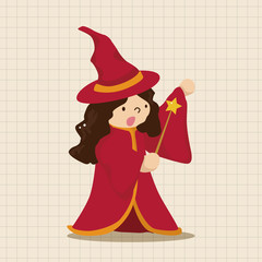 witch cartoon theme elements