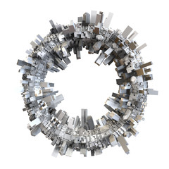 3D circle shaped city model