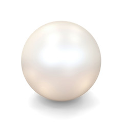 Shiny White Pearl isolated on white background