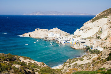 Fototapeta na wymiar Scenic view of beautiful fishermen village Fyropotamos in Greece