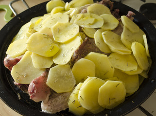 the chicken and roast potatoes