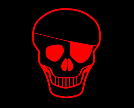 Red Skull With Eye Patch