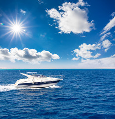 amazing view of the speed boat