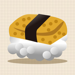 Japanese food sushi theme elements