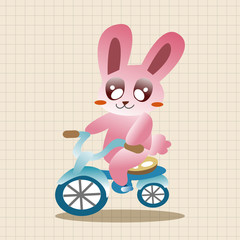 Animal rabbit doing sports cartoon theme elements