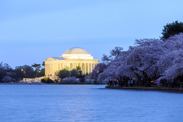 The Jefferson Memorial at dusk, Washington DC - obrazy, fototapety, plakaty