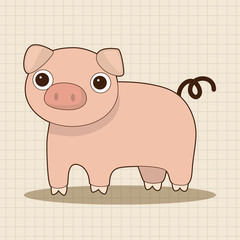 animal pig cartoon theme elements