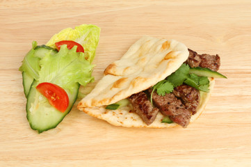 Flatbread and salad