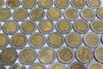 Thai Baht, 10 Baht coins.