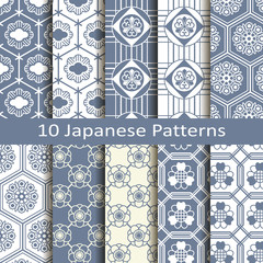 set of ten japanese patterns