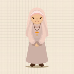 pastor and nun theme elements vector,eps