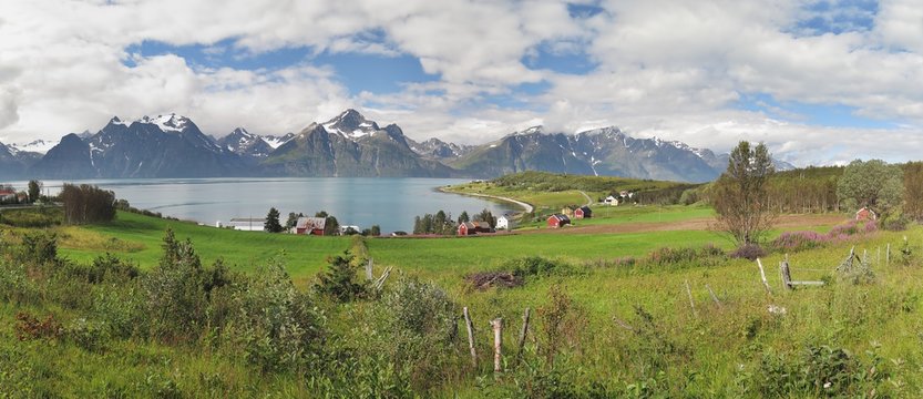fjord landscape near village Djupvik