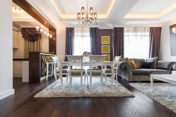 Apartment interior, dining area