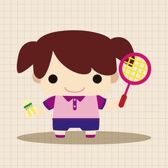 badminton player theme elements