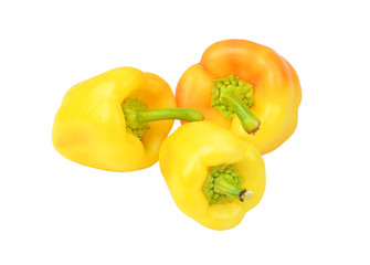 Yellow bell pepper, isolated on white background