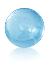 glass globe on white background