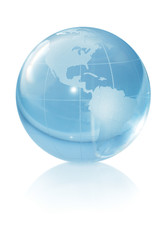 glass globe  on white background
