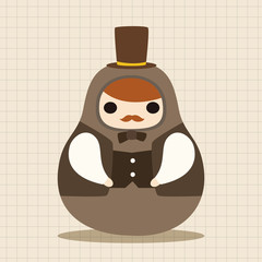 Matryoshka , Russian traditional wooden doll, vector pattern, el