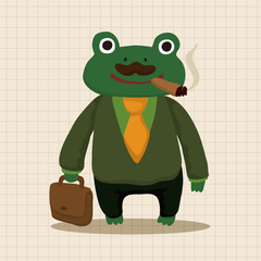 animal frog worker cartoon theme elements