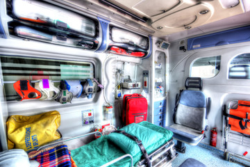 Inside of an ambulance in HDR
Photo in HDR of an ambulance seen from the sanitary space

