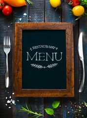 Fotobehang Cafe menu restaurant brochure. Ontwerpsjabloon voor eten © Konstiantyn
