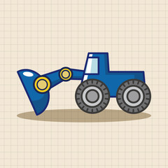 Transportation excavator truck theme elements