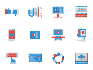 Social media flat color icons