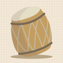 instrument drum cartoon theme elements