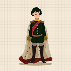 Medieval character cartoon theme elements