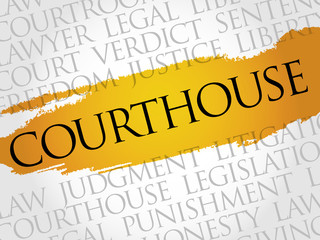 Courthouse word cloud concept