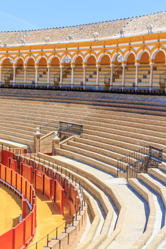 Bullfight arena, plaza de toros in Seville,La Maestranza
