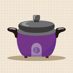 Home appliances theme rice cooker elements
