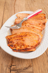 pork belly cooked in barbecue