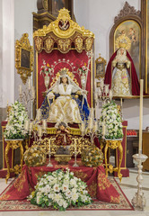 Cordoba - vested statue of Madonna and child Jesus as the Shepherds