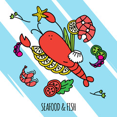Seafood Concept Illustration 