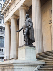 The George Washington statue at the Federal Hall in New York