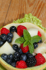 Galiamelone, Melone, Himbeeren, Brombeeren, Blaubeeren