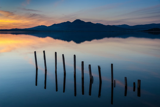 Spectacular sunset in Amvrakikos Gulf, Greece