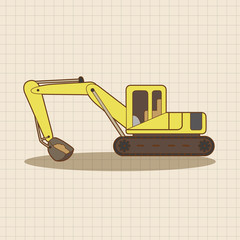 Excavator theme elements vector,eps
