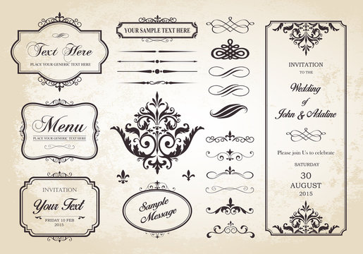 Vector Set of Borders, Frames and Page Dividers