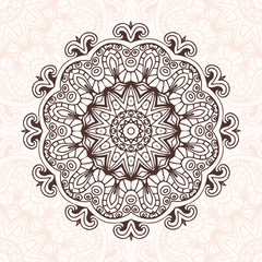 Abstract design element. Round mandala in vector. Graphic templa