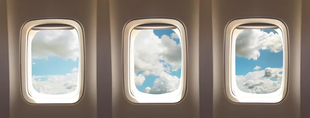 Peel and stick wall murals Airplane airplane windows
