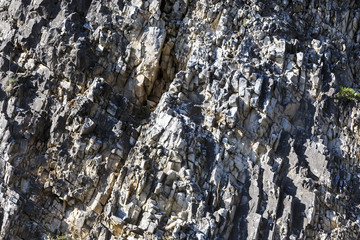 The close-up relief of the rocks