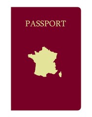 Carte de France sur un passeport