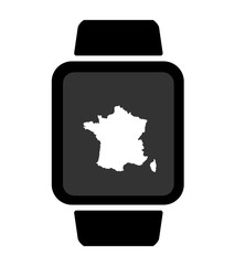 Carte de France dans une montre