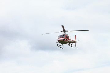 Fototapeta na wymiar Helicopter flying